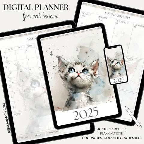 Digital Planner 2025, Cat