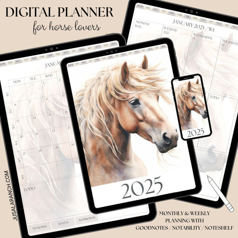 Digital Planner 2025, Horse