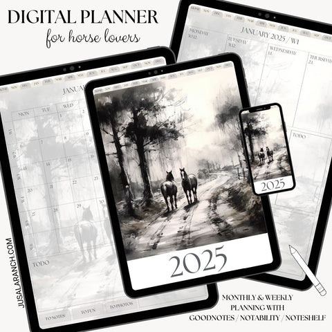 Digital Planner 2025, Horses