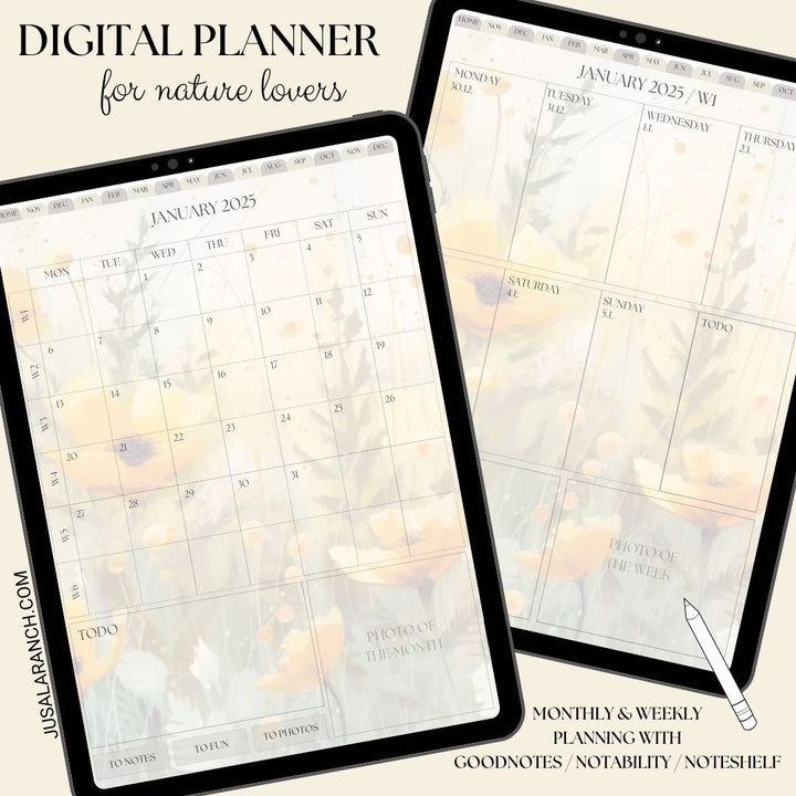 Digital Planner 2025, Flowers