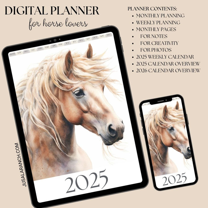 Digital Planner 2025, Horse