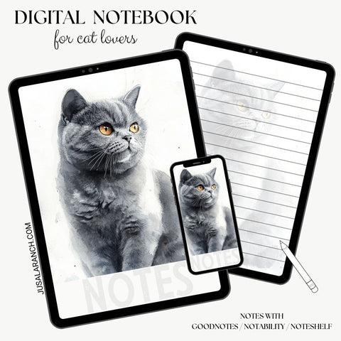 Digital Notebook, Cat British Short Hair