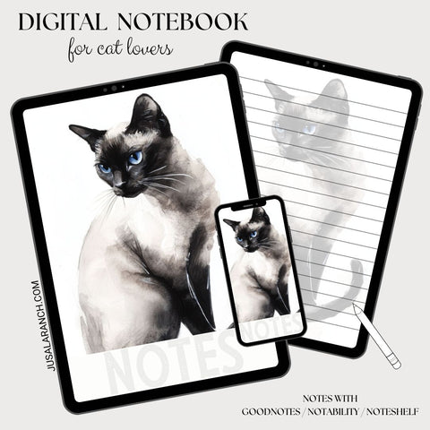 Digital Notebook, Cat Siamese
