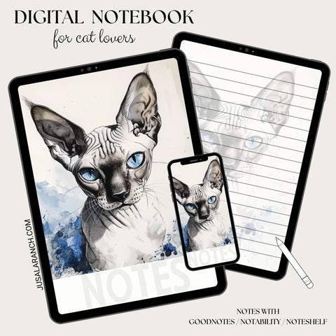 Digital Notebook, Cat Sphynx